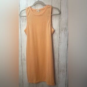 Derek Heart Orange Sheath Mini Dress Mock Neck Sleeveless size Large